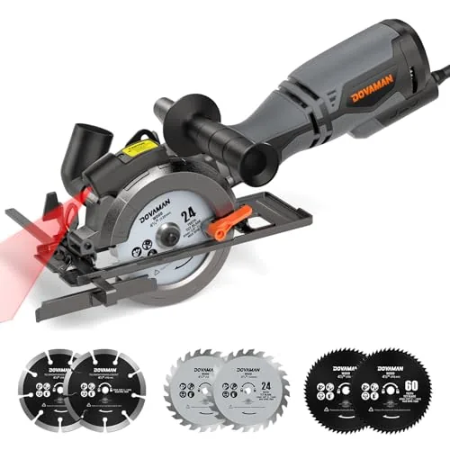 DOVAMAN 4-1/2" Circular Saw with Laser and 6 Blades