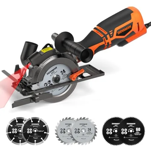 DOVAMAN 4-1/2" Circular Saw with Laser and 6 Blades