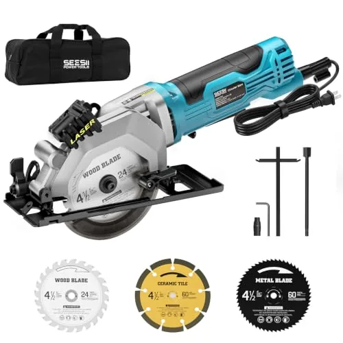 Seesii Mini Circular Saw 4.8A with Laser Guide